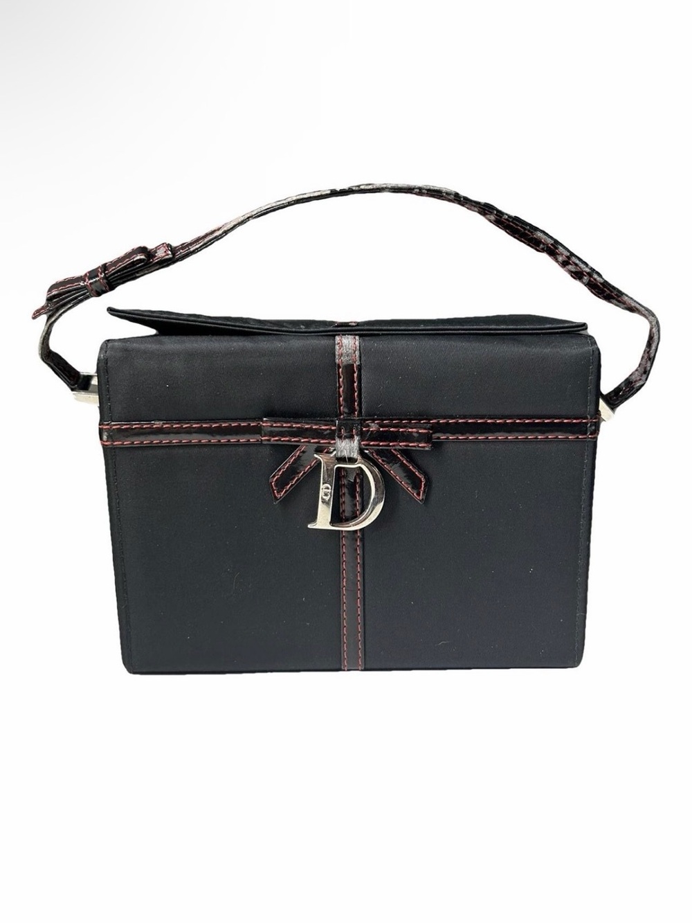 Vintage Christian Dior Ribbon Box Vanity Clutch Bag